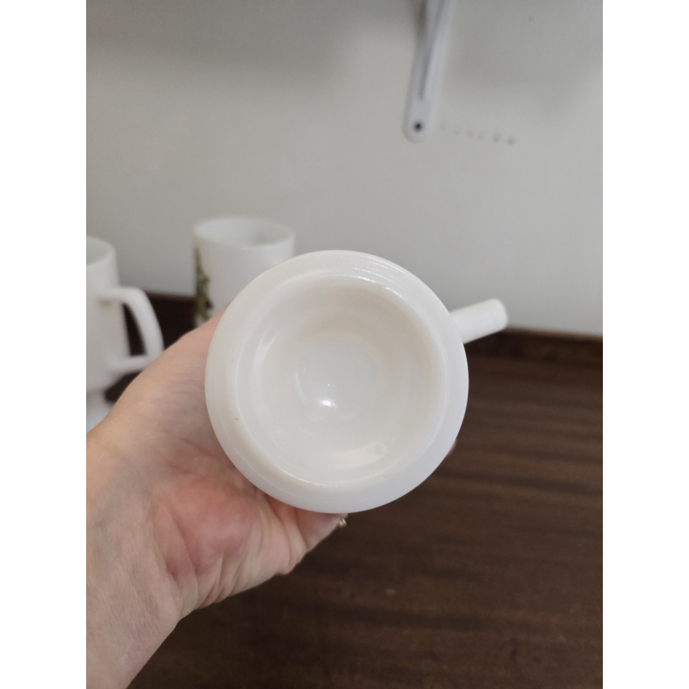 Vintage Footed Milk Glass "Spice Of Life" Coffee/hot Chocolate Mug. - Picture 10 of 12